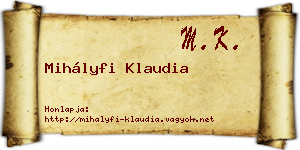 Mihályfi Klaudia névjegykártya